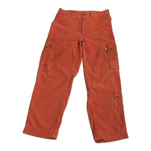 Mens Vintage 90s POLO RALPH LAUREN Corduroy Cargo Pants Terracotta Size 34/32